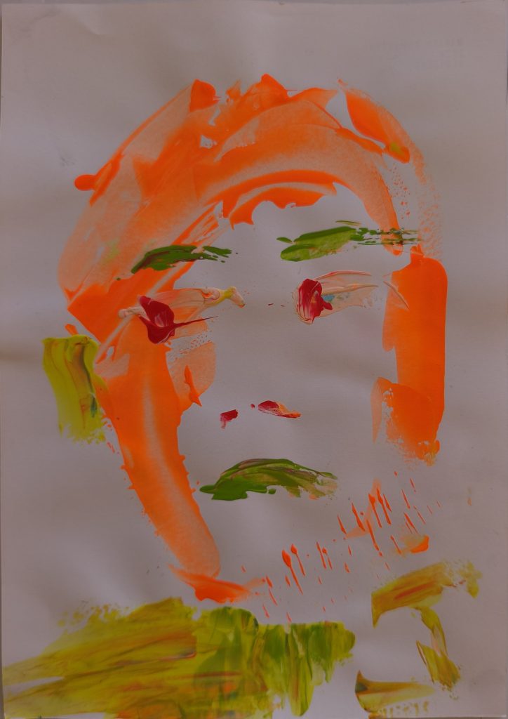 Madlen Trefzer, Portrait, Acryl auf Leinwand
